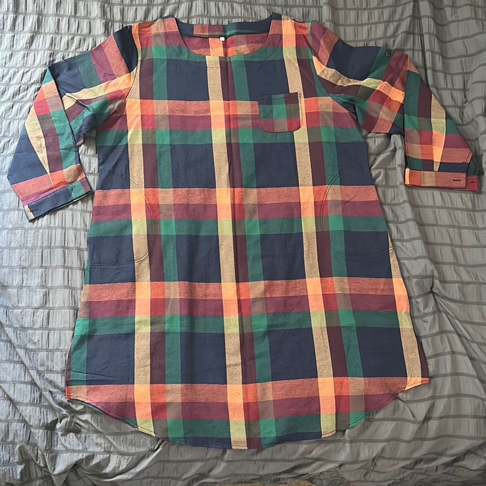 SHEIN plus size plaid dress.